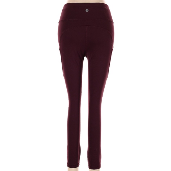 Lululemon Wunder Train High-Rise Leggings with Pockets- burgundy- SIZE 6 - Picture 2 of 3